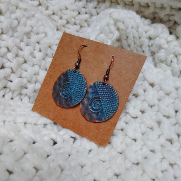2 for 25$ Elegant Blue and Bronze Earrings - Picture 1 of 4
